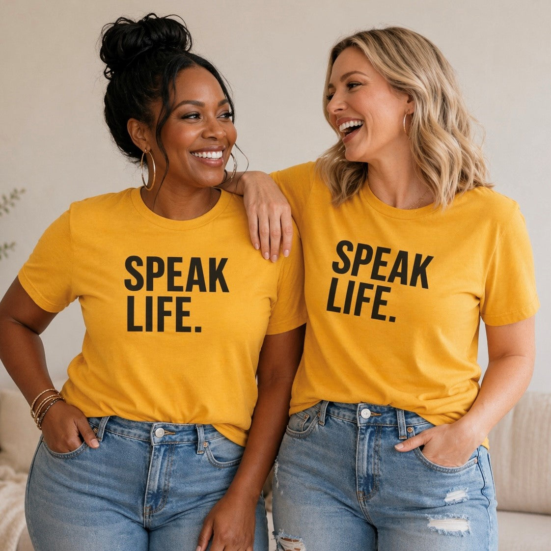 Speak Life Tee — Gold