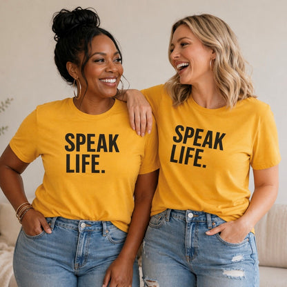 Speak Life Tee — Gold