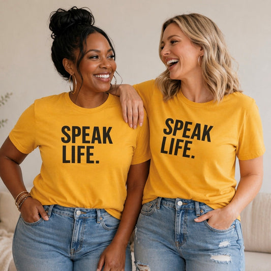 Speak Life Tee — Gold